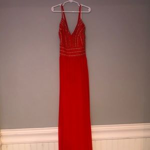 Lulu’s Red Embellished Prom Dress